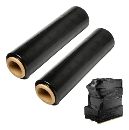 Rollo Film Stretch Virgen Negro Manual 50cm 4.5kg X4