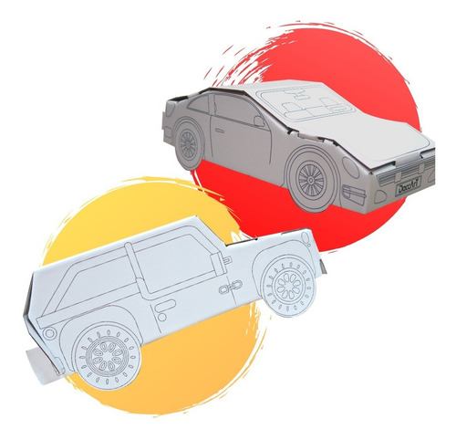 Arma Tu Transporte, Juego De Cartón Para Armar Y Colorear Cantidad De Piezas 4