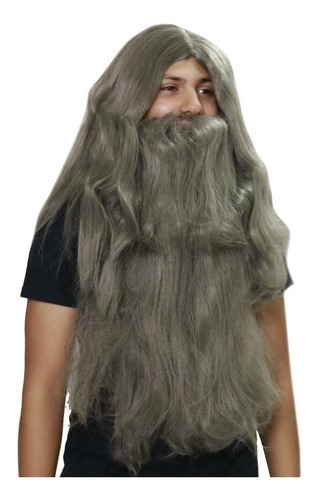 Peluca Con Barba Hagrid Harry Potter Deluxe Adulto