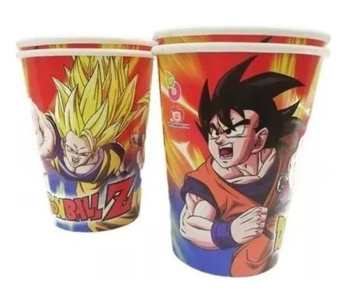 Vasos Dragon Ball Z X 10 U.  Cotillon Personaje Cumpleaños