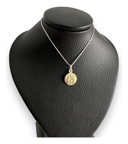 Cadena Dije Sagrada Familia Plata 925 Oro 18k Mujer Niño