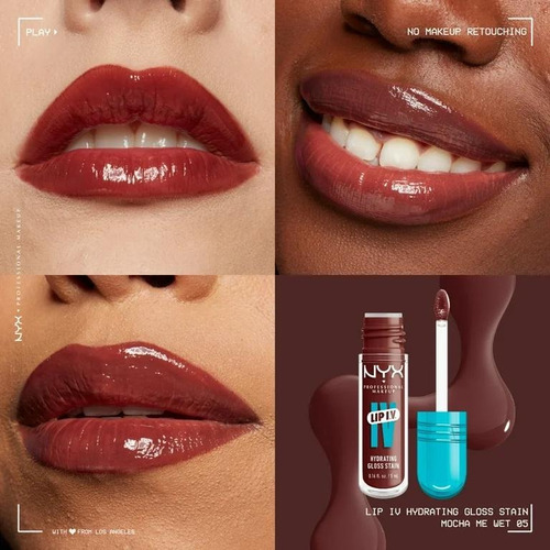 Nyx Lip Iv Hydrating Lip Gloss Stain - Varios Tonos 05 Mocha Me Wet