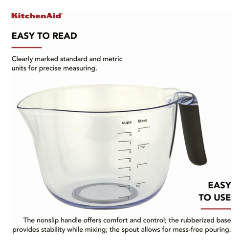 Kitchenaid Tazón Universal De Plástico, 8 Tazas, Color