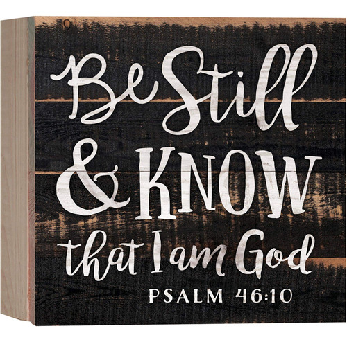 Letrero Pared Diseño «be Still And Know I Am God» Madera 7 X