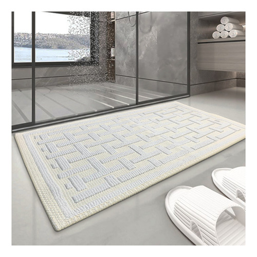 1 Tapete Banheiro Absorvente 100% Algodão Ed Nat 40 X 60 M01