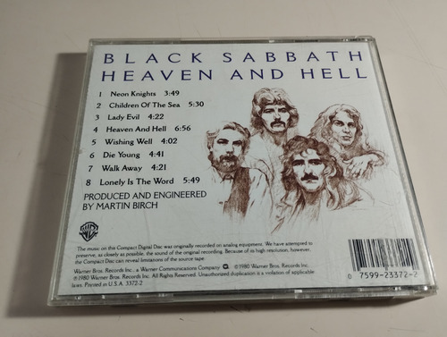 Black Sabbath - Heaven And Hell - Made In Usa Estándar (Usado)
