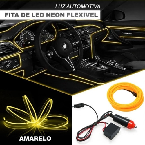 Fita De Led Luz Interna Neon Painel Carro Tunning 5 Metros