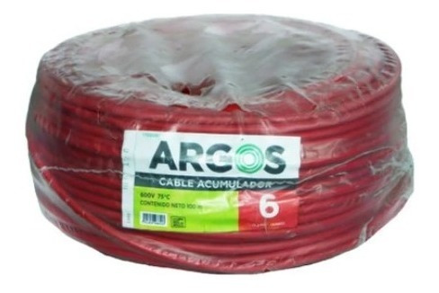 Cable Acumulador 6 Awg  Rojo Por 4 Metros