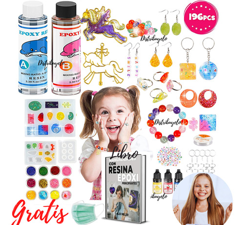 Kit Resina Epoxi 196pz Joyas Accesorios Distribuyeloresinas