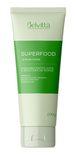 Imagem 1 de 10 de Superfood Lemon Mask 200g - Redutora De Poros, Peles Oleosas