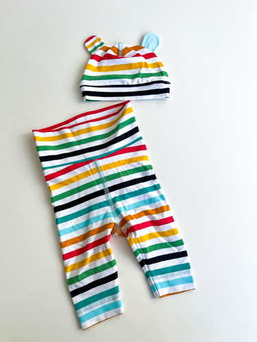 Pantalon Calza Bebe Con Gorrito H&m Talle 0-1 Mes No Mimo 