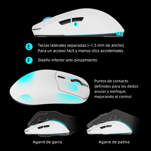 Mouse Gamer Inalambrico Ml7 Paw3311 12000dpi Recargable
