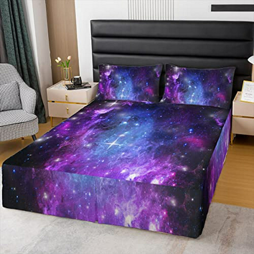 Faldón De Cama Serie Galaxia Púrpura