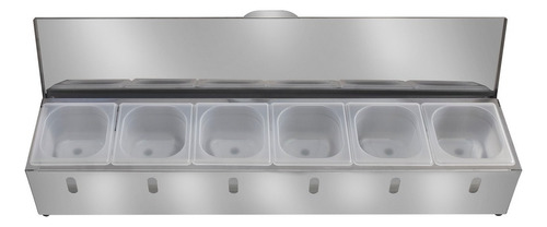 Condimentadora Pizzarola Profissional 6 Cubas Refrigerada Cor Inox