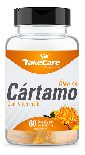 Óleo De Cártamo Com Vitamina E 60 Cápsulas Take Care