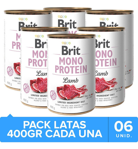 Brit Care Mono Protein Cordero Pack 6 Unidades
