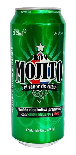 Imagen 2 de 2 de Bebida Ron Mojito Sabor De Cuba 473ml 12pzas Kosako