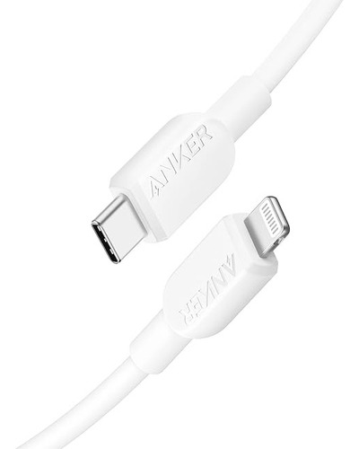 Cable Anker Lighting Usbc 1m Carga Rápida Certificado Mfi Color Blanco