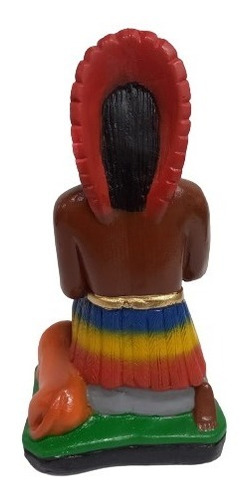 Linda Imagem Em Gesso Caboclo Xangô Das Matas Com 20cm - Zp7
