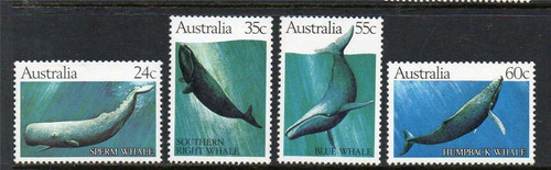 Imagen 1 de 1 de Estampillas Australia 1982 - Razas De Ballenas