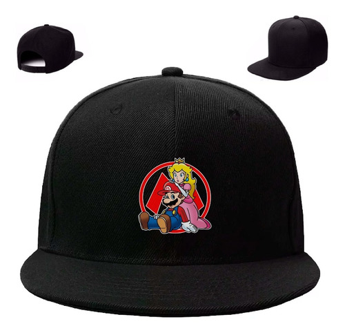 Gorra Plana Estampada Mario Y Princesa Peach Phn