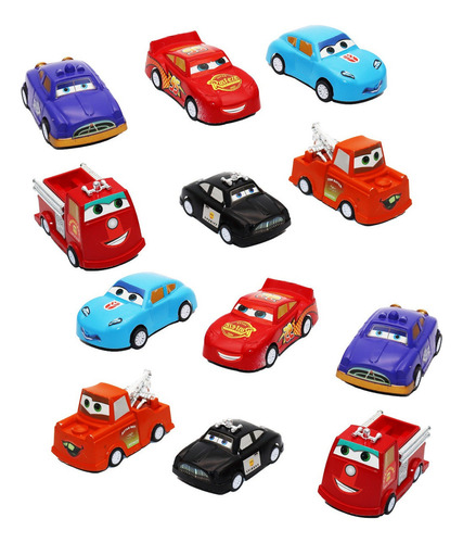 Carros Cars De Impulso Colección Juguete Didactico X 12 Pcs