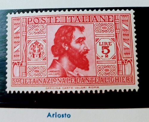 Estampilla Italia Yt. 293 Arioste (d. Alighieri) 5+2 Liras