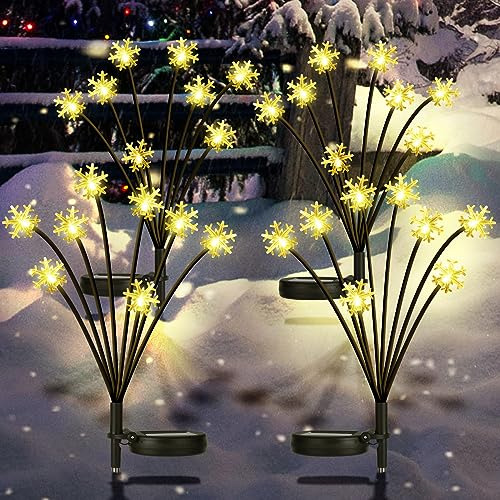 4 Pack Solar Christmas Decorations, Solar Swaying Garde...