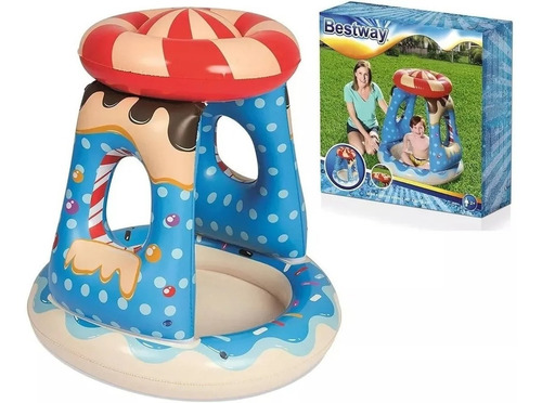 Pileta Inflable Bebe Niños Candy Con Techo Juego Pelotero
