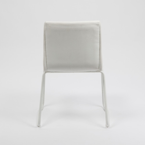 Imagen 4 de 9 de Silla De Comedor Tapizada Diseño Quina Base Blanca Rossi