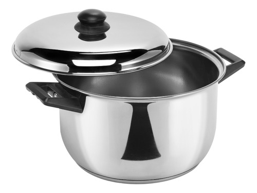 Olla Cola Pasta Fideos De Acero Inoxidable Triple Fondo 6,5l Color Gris