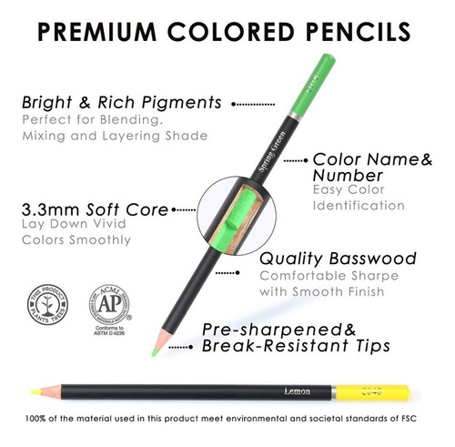 Set 120 Lapices Color Profesional Dibujo Caja Cilindrico