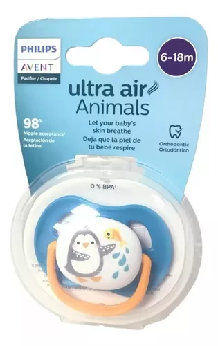 Chupete Avent Philips Ultra Air Animals Bebes 6-18 M Hermoso