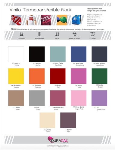 Vinilo Textil Flock 5mt X 50cm (duracal).coreano!! (polgraf)