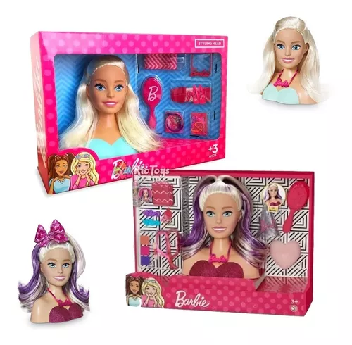 Maquiagem infantil Playset Estilo Cabeça Boneca Penteado Jogo de