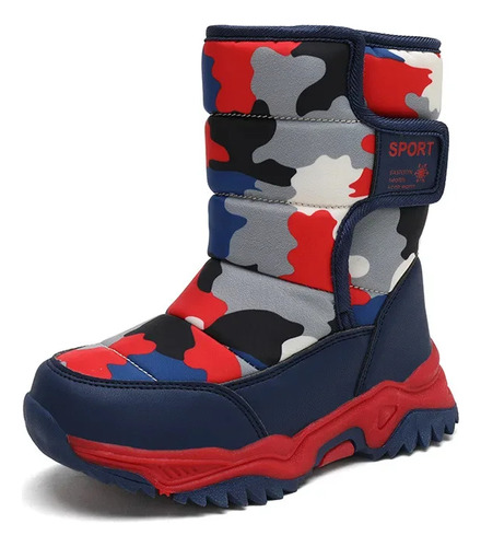 Botas De Nieve De Camuflaje Impermeables Cálidas Para Invier