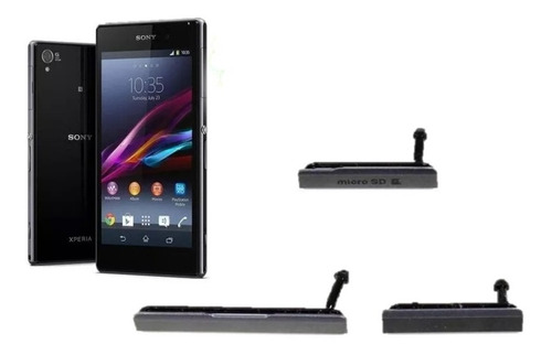 Tapas Laterales Reemplazo Sony Xperia Z1 Para Carga Sd Sim