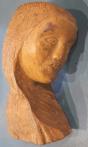 Talla Madera De Monte Busto Mujer Criollo 13 Cm