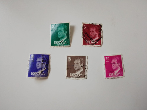 Estampillas De Juan Carlos España X5 (Usado)