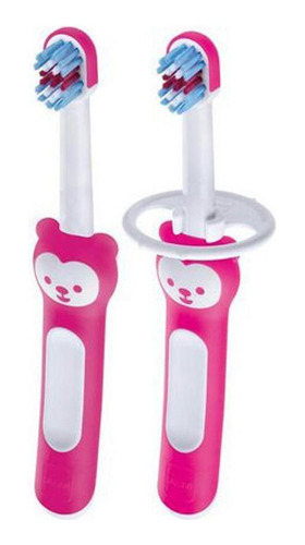 Kit 2uni. Escova Dental Baby's Brush (6+m) - Rosa - Mam
