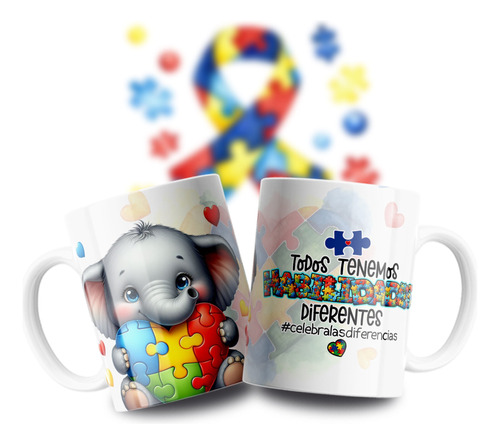 Taza De Cerámica Dia Mundial Autismo Varios Diseños