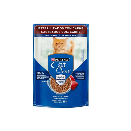 Cat Chow Gato Castrado Sabor Carne Sachê De 85g - Purina