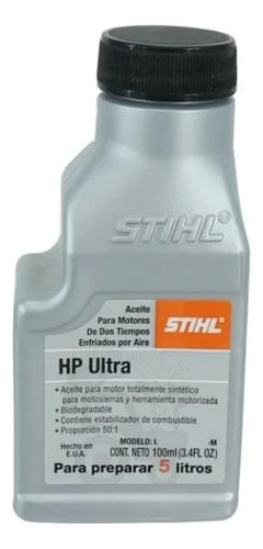 Aceite Stihl Ultra Sintético 2 Tiempos 100 Ml 