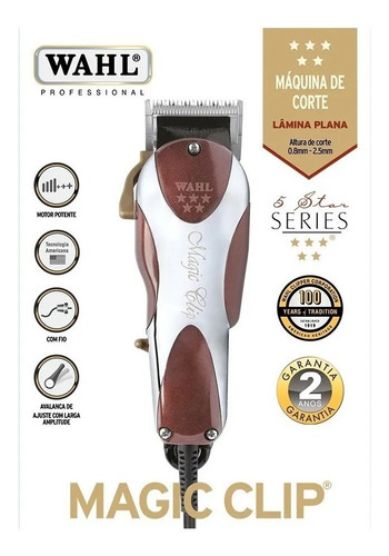 Cortadora de pelo Wahl Professional 5 Star Magic Clip 8451 plata y roja 220V