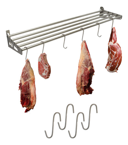 Gancho De Acero Inoxidable Con Repisa De Pared Tubular 1m