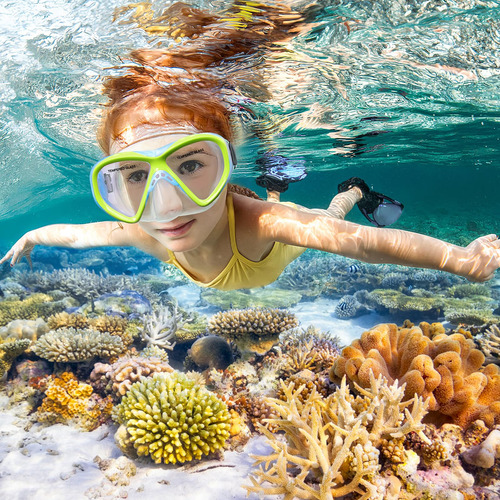 Gafas De Natación For Niños, Máscara De Buceo Y Snorkel