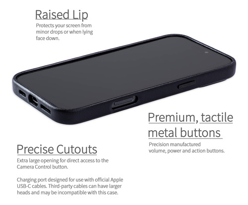 Card Case Dockem Genuine Leather For iPhone 16 Pro Black