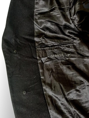 Abrigo Gabardina Negra Para Hombre (excelente Calidad) (Usado)