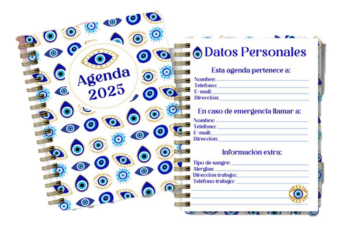 Agenda 2025 Ojito Turco Imprimible Digital Editable
