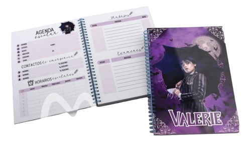 Agenda Imprimible Merlina Varios Diseños + Etiquetas Escolar